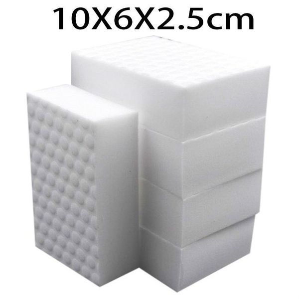 

10 * 6 * 2.5cm 100шта высокого качества двойного сжимаются уборка кухни меламина губка магия ластик чистки аксессуар поставщик для мытья пос