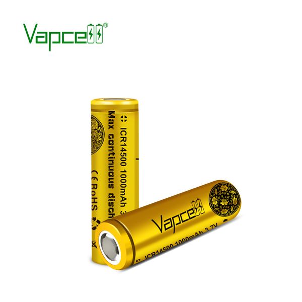 

бесплатная доставка vapcell батарея 14500 1000mah 3a батарея icr14500 для фонариков малых электроинструментов высокой емкости аккумуляторной