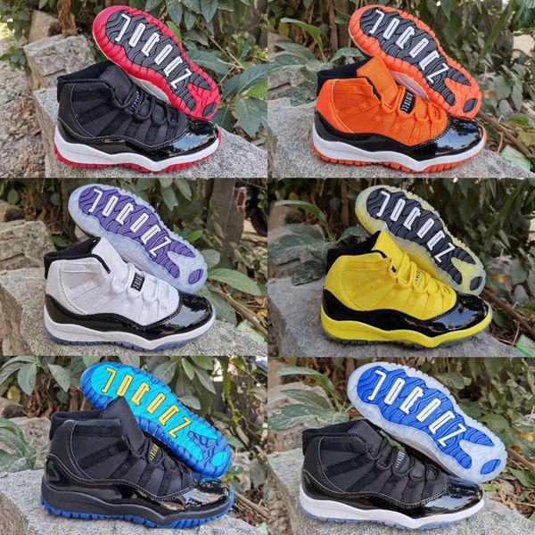

горячие детские jumpman 11 11s space jam бред concord gym red баскетбол обувь дети мальчик девушка полночь navy ретро спорт кроссовки 28-35, Black