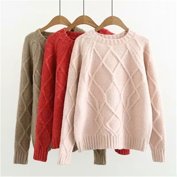 

2019 autumn and winter new pullover sweater female korean version of autumn and winter wear loose thick small fresh w10, White;black