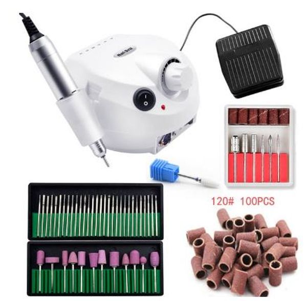 lPro 35000RPM Nail Master Taladro eléctrico para uñas Máquina de manicura Juego de brocas para uñas Estuche Mango antiquemaduras