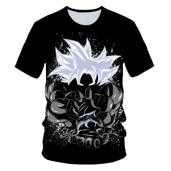 

dragon print short sleeve t-shirt 3d print goku saiyan men's cool t-shirt fashion short sleeve, White;black