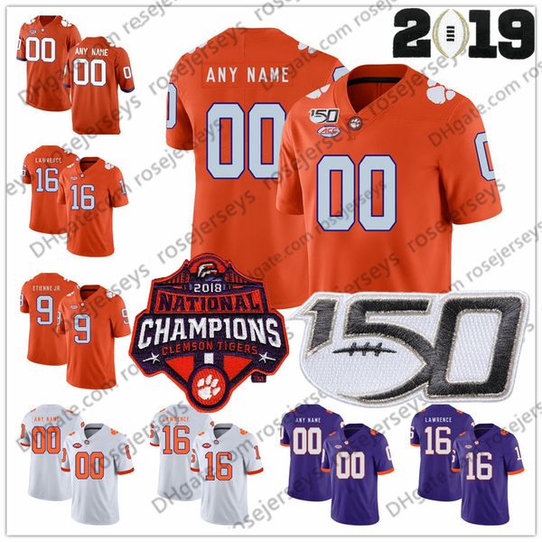 

2019 clemson tigers #7 chase brice 10 joe ngata 17 cornell powell 19 michel dukes 27 chez mellusi orange white cfb 150th jersey, Black;red