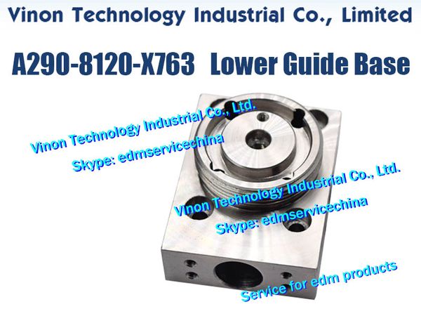 A290-8120-X763 Fanuc-Führungsbasis für untere Matrize (Edelstahl) für CNC-Drahterodiermaschinen der Serie Fanuc iD, iE A290.8120.X763 EDM-REPARATURTEILE