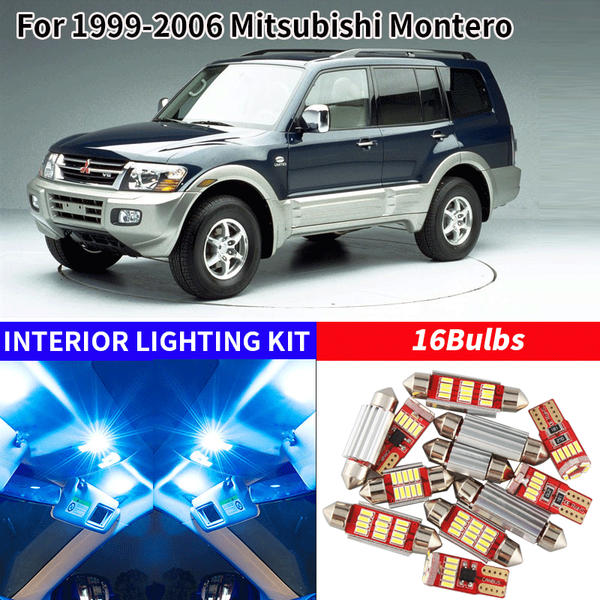 

16x white canbus led car interior lights package kit for 1999-2006 mitsubishi montero v60 pajero led interior dome trunk lights