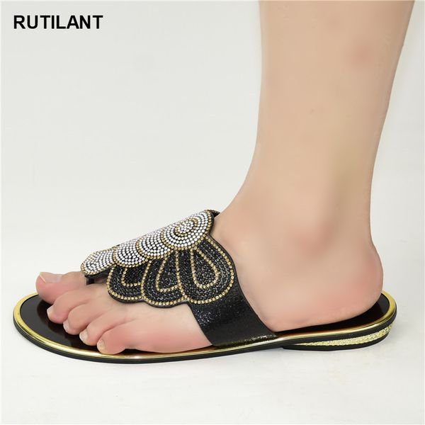 

new fashion selling italian style slingbacks african women slippers ladies shoe for party shoes women 2020, Black