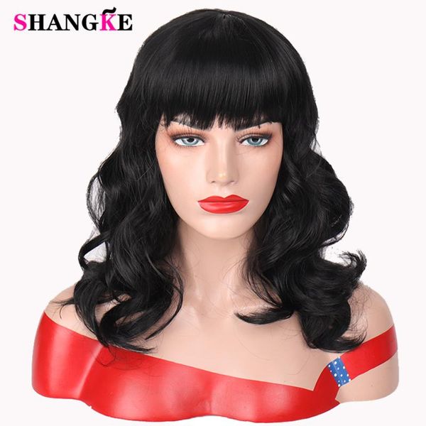 

шанке синтетические короткие вьющиеся парики рокабилли винтаж блондинка косплей парик черный розовый парики для женщин афроамериканские воло, Black