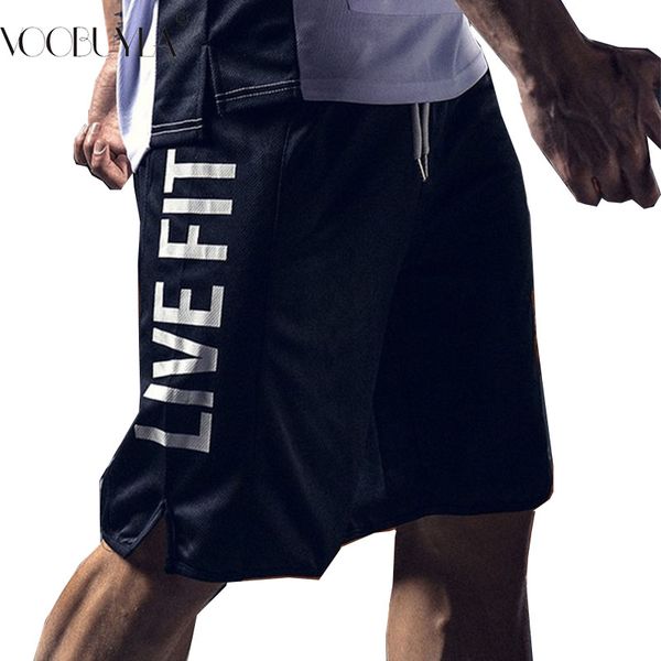 

voobuyla summer gym mens sport running shorts quick dry stripes crossfit short pants men soccer tennis training beach shorts 3xl, Black;blue