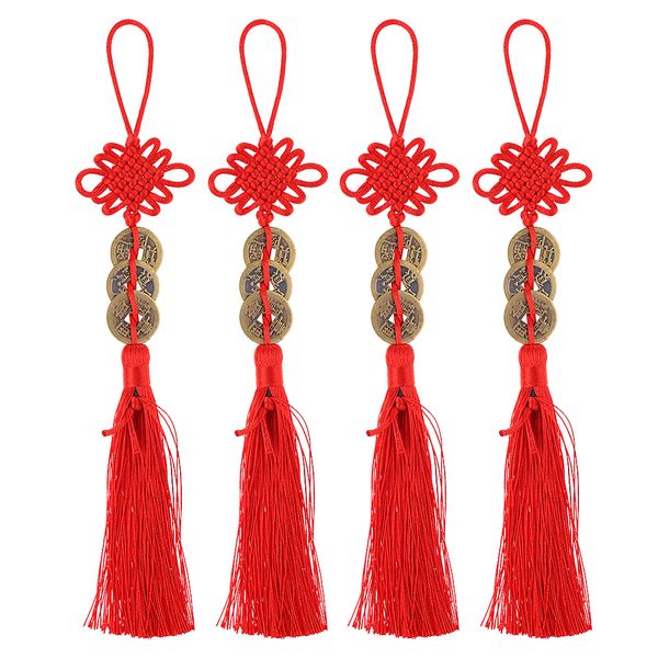 

4 pack amulet feng shui lucky hanging knot tassel home decoration accs
