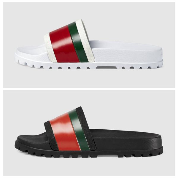 

2019 new luxury de igner men ummer black white rubber lipper beach lide fa hion cuff andal indoor hoe ize 39 45