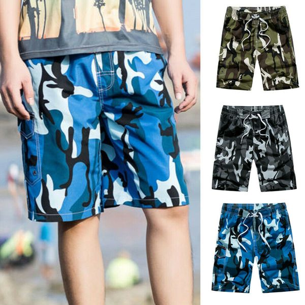 

men's camouflage beach shorts casual shorts board swimwear pant quick dry summer bathing suit holiday loose soft one piece