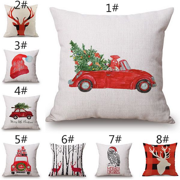 

наволочка на luxury holiday рождество санта олени хлопок наволочки автомобиля подушка офиса поясничной xd22288