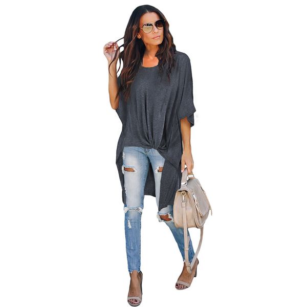 

2020 spring and autumn new round neck 5-sleeve asymmetric pullover in europe