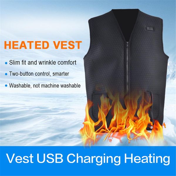 

winter electric heating vest waterproof usb rechargeable outdoor riding hiking heated vest for man temperature adjustable, Gray;blue