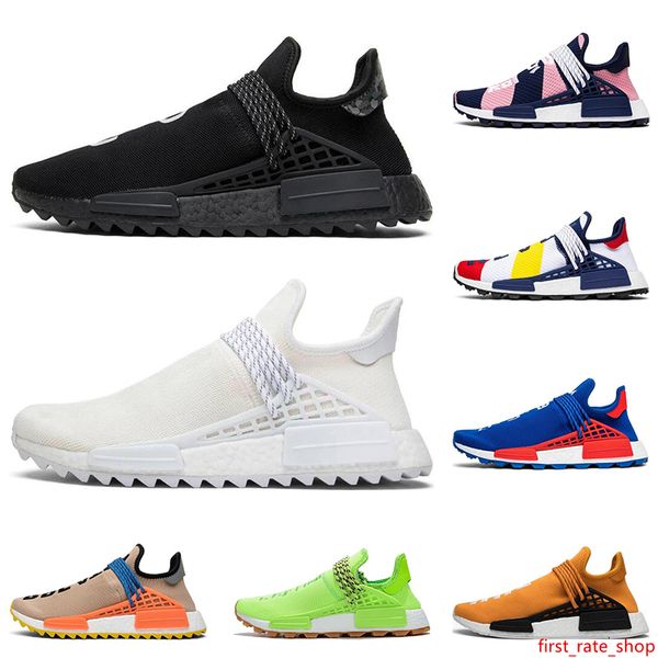 

new human race hu pharrell williams men women running shoes nerd black blank canvas homecoming solar pack mother trainer sport sneaker 36-47