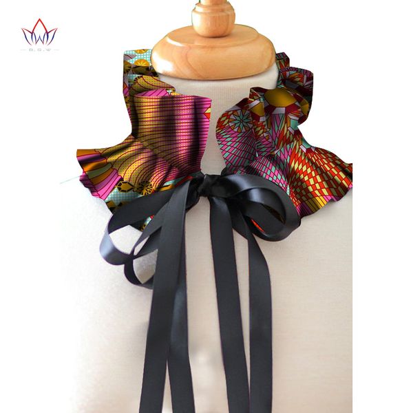 

brw african print collar for women clothing accessories african ankara print fabric chokers necklaces collar for sweater wyb502, Golden;silver