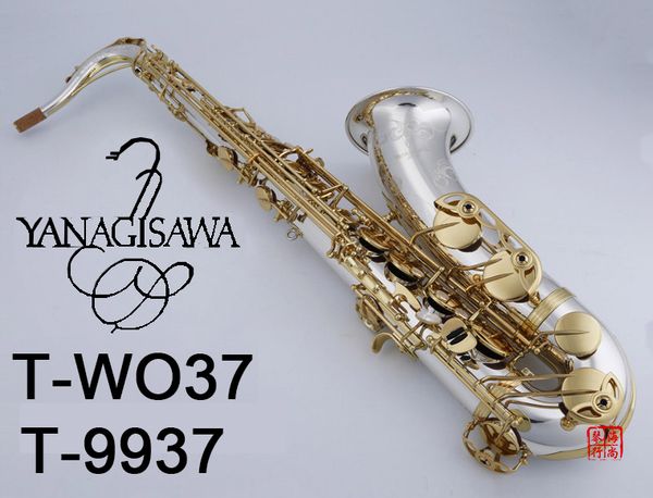 

new tenor sax yanagisawa t-wo37 tenor saxophone musical instruments bb tone nickel silver plated tube gold key sax with case mouthpiec