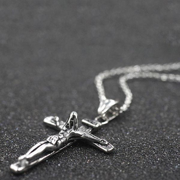 

cross necklace gold/silver color stainless steel chain for men jewelry jesus piece nl2381