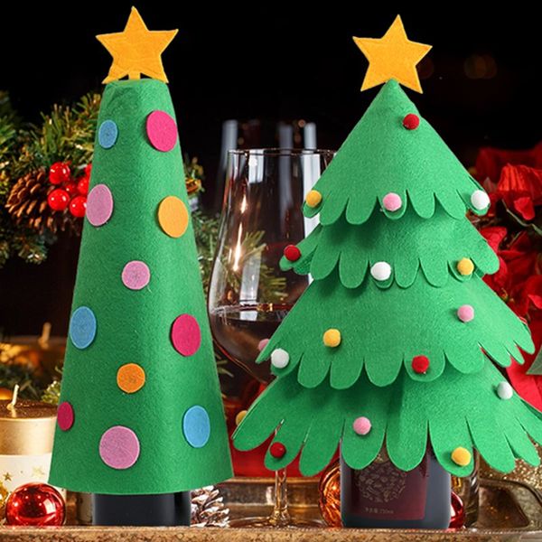 

xmas bottle cover christmas tree wine bottle set party dinner table decorations xmas ornaments christmas covers 40%off