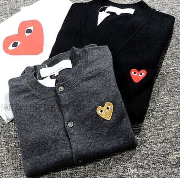 

new love cardigan for men and women embroidered eye wool needle sport knit sweater casual cardigan lover intimate versatile coatm70, White;black