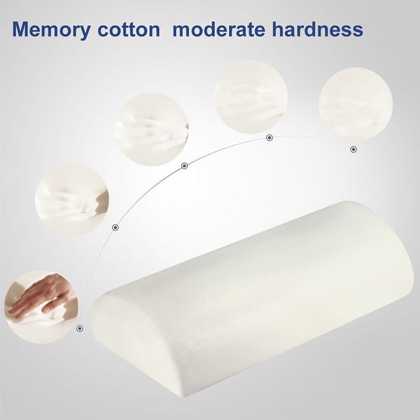 

half moon strengthen semi-roll pillow ankle support lumbar neck memory foam travel pillow pain relief memory foam pad