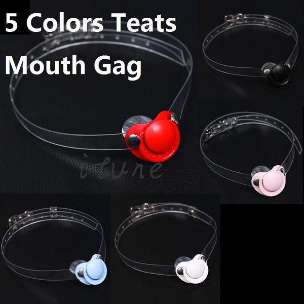 

sm design new mouth silicone teats ser bondage gags belt 5 transparent gag fetish colours for women and women toys adjust ctbp