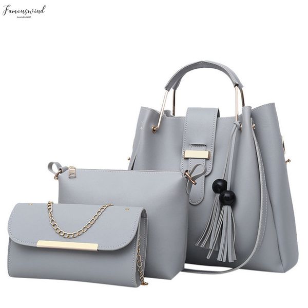 

3pcs sets women handbags leather shoulder bags female large capacity casual tote bag bucket purses and handbags sac a main