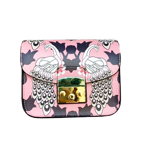 

ocean bs street graffiti handbag women girl pu messenger bag mini shoulder bag fashion thick strap women chic bolsa sac a main