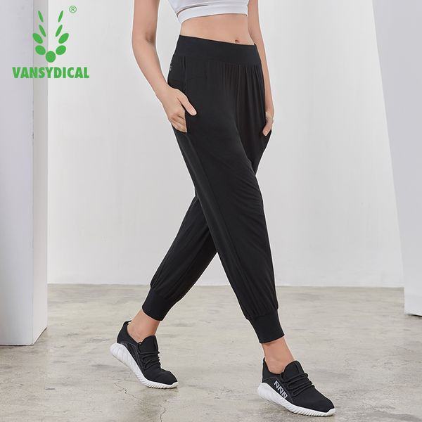 

vansydical sports pants women's loose necking pants outdoor running fitness yoga training fall / winter harun, Black;blue