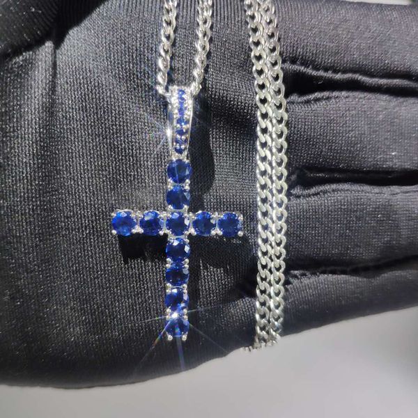 

красочные крест алмазный подвески ожерелье ювелирных изделий платина покрыла ожерелье мужчины женщины lover подарков пара религиозные ювелир, Silver