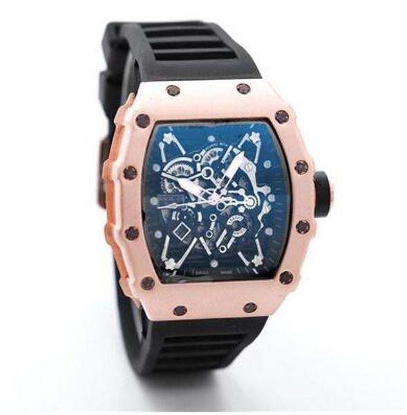 

2019 роскошные часы мужские кварцевые часы мужская мода скелет силикагель ремешок