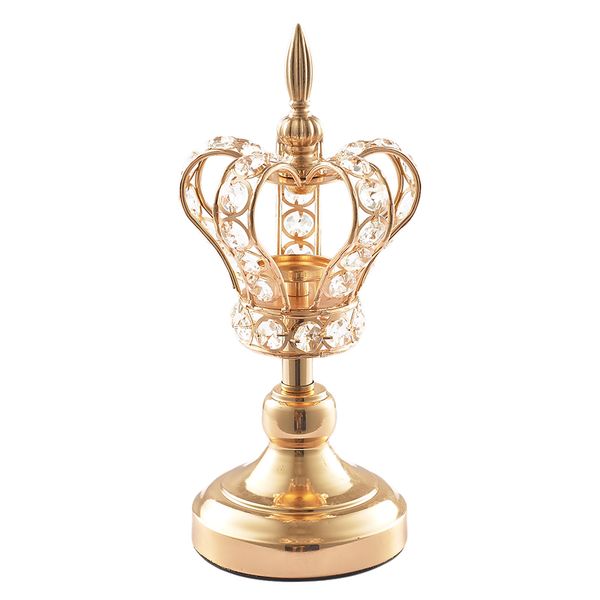 

gold crown candlestick ornament tea light holder p prop tabledecor