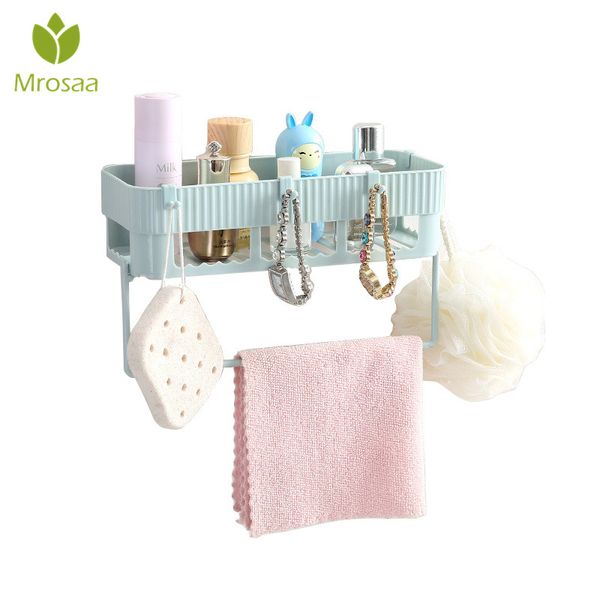 

mrosaa bathroom shelf wall mounted suckers shower caddy organizer holder plastic tray lotion storage shelves towel hanging rack