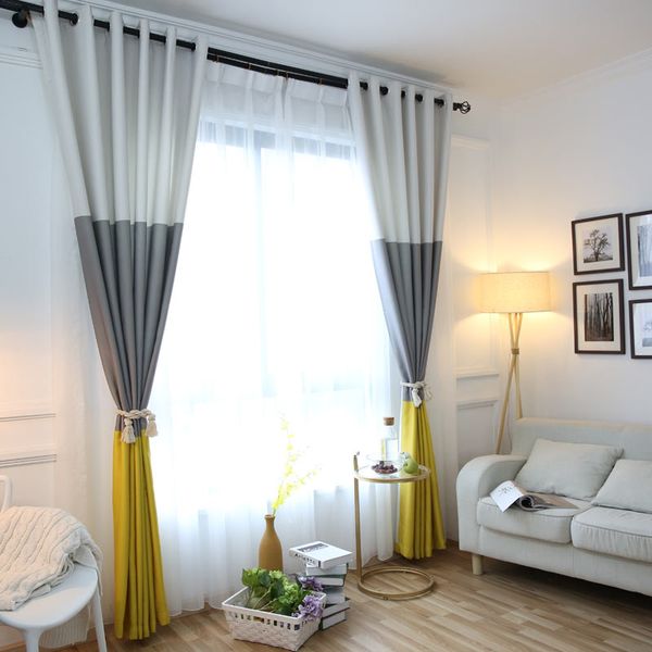 

3 colors striped blackout curtains for the bedroom cotton linen modern curtains for living room window blinds