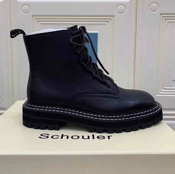 

europe and america autumn boots leather boots women's 2019 autumn and winter martin boots new breathable shoes wild women's shoes, Black