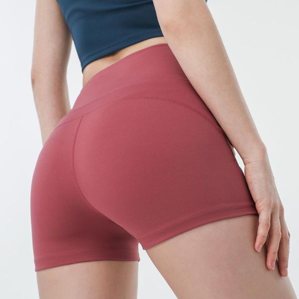 

sports yoga shorts stretchy high waist tight run women fitness gym jogging push up running workout, White;red
