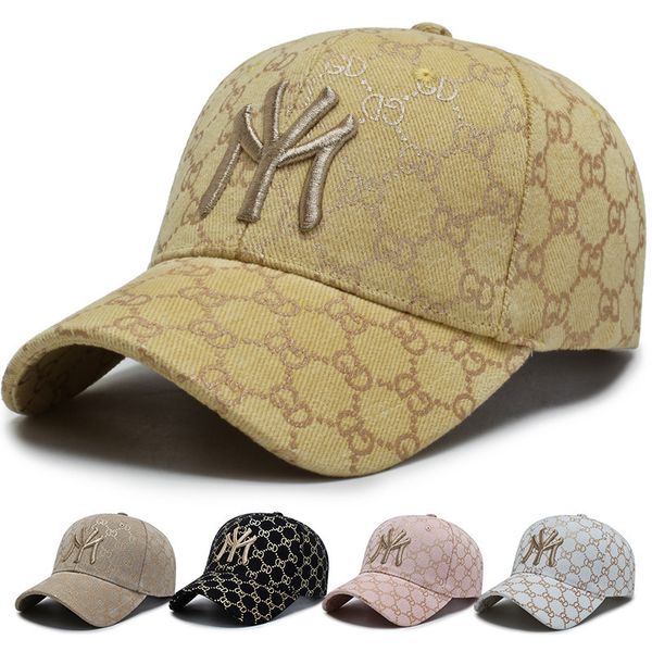 

men's designer autumn embroidery letter baseball cap student male female stylish plaid hat versatile, Blue;gray