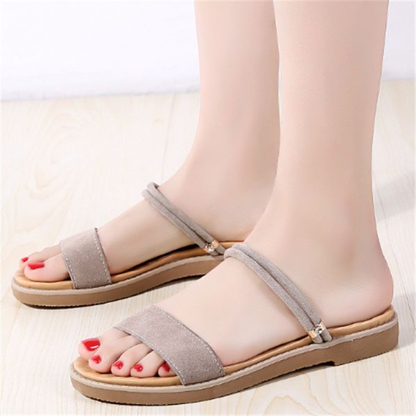 

shoes women leather ladies buckle sandals rubber beach sandals pumps women shoes low heels square heel flock slipper, Black