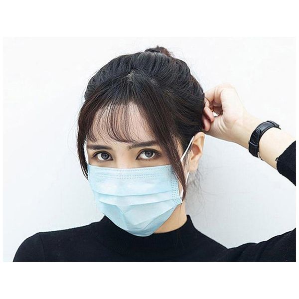 

50x одноразовая маска для лица 3 слоя ушной пыли роты маска обложка 3ply нетканая одноразовый респиратор мягкой дышащей гулянки упаковки из