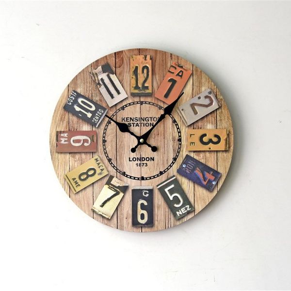 

outad wood european old time classic retro wall clock fashion decoration living room wall decor saat home watch gift