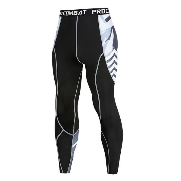 

selling men's running pants professional compression yoga pants gym sports tights fitness basketball sportswear, Black