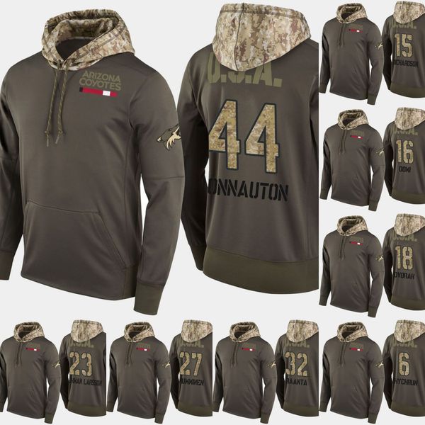 

Arizona Coyotes Salute To Service Hoodies 9 Clayton Keller 44 Kevin Connauton 21 Derek Stepan 55 Jason Demers Hockey Sweatershirt Jerseys