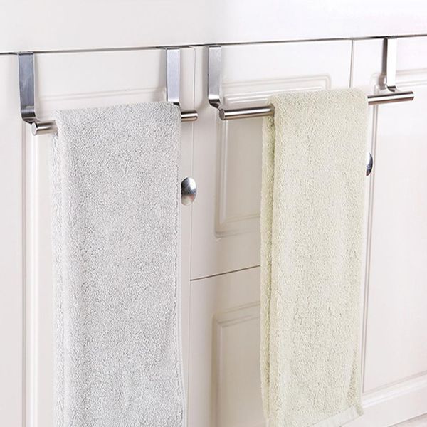 

kitchen stainless steel door-hanging towel rack single rod nail-duster cloth hanger