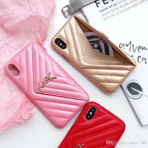

Case for iphone XS max Letter YS flip Phone Case Cover for iphone X XS Xr 7 7plus 8 8plus 6 6plus brand design with card slot