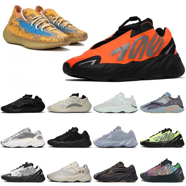 

2020 new quality kanye west 700 v2 running shoes orange blue oat reflective fashion azael alvah carbon blue men women trainers runner 36-45, White;red