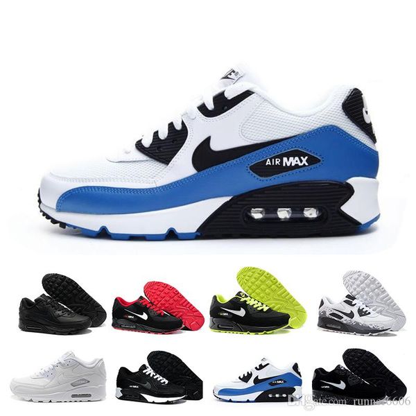 

new design 2019 air cushion 90 casual running men women shoes black white red 90 sneakers classic air90 trainer outdoor sports f41ec