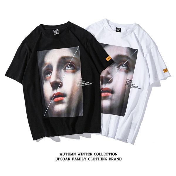 

dressing2020 men's t-shirt funny little girl sally face print anime clothing cotton casual street men 2019 harajuku bf wind t-shirt, White;black
