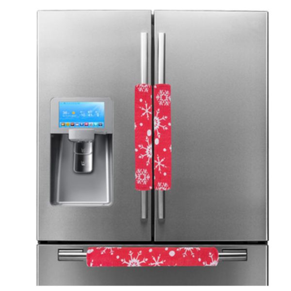 

3pcs/set christmas decoration refrigerator cover door handle kitchen appliances decoration non-slip gloves for fridge