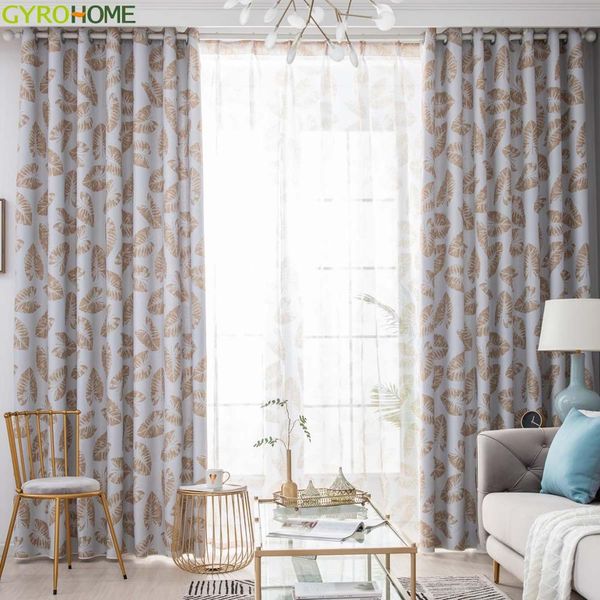 

leaf blackout curtains double sided jacquard curtains for bedroom living room white leaf embroider tulle curtain