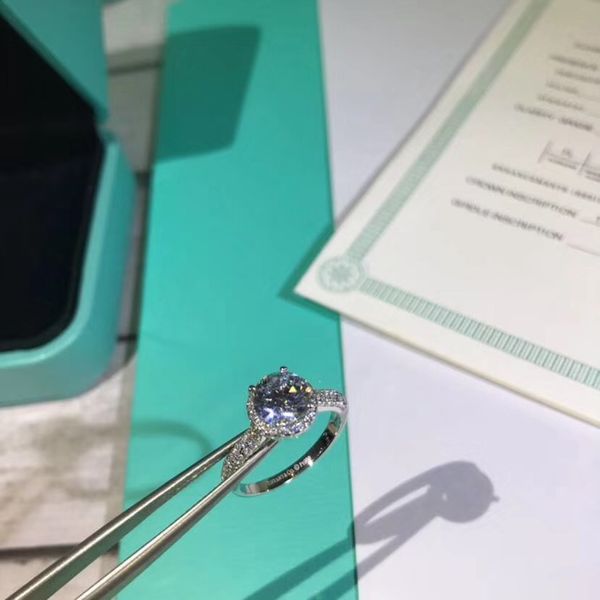 

S925 чистого серебра Париж дизайн женщины кольцо с блестящими бриллиантами украсить штамп логотип очарование в 5-8# США размер женщин подарок ювелирных изделий PS7643